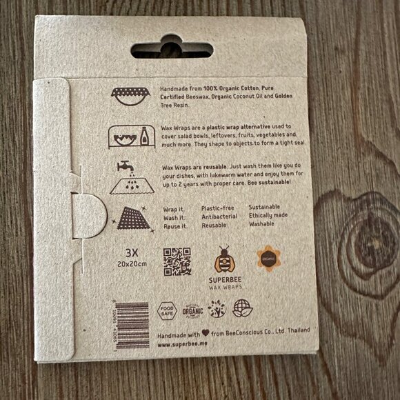 Beeswax Food Wraps Set of 6 Reusable Mesh Produce Bags Set of 5 Eco Friendly - Picture 4 of 5